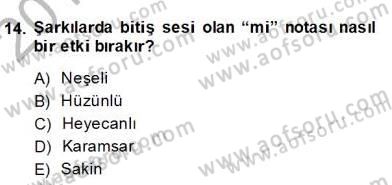 Okulöncesinde Müzik Eğitimi 2 Dersi 2013 - 2014 Yılı (Final) Dönem Sonu Sınav Soruları 14. Soru