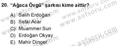 Okulöncesinde Müzik Eğitimi 2 Dersi 2013 - 2014 Yılı (Final) Dönem Sonu Sınav Soruları 20. Soru