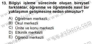 Okulöncesinde Müzik Eğitimi 2 Dersi 2014 - 2015 Yılı (Vize) Ara Sınavı 13. Soru