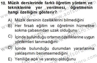 Okulöncesinde Müzik Eğitimi 2 Dersi 2014 - 2015 Yılı (Final) Dönem Sonu Sınav Soruları 10. Soru