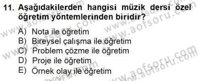 Okulöncesinde Müzik Eğitimi 2 Dersi 2014 - 2015 Yılı (Final) Dönem Sonu Sınav Soruları 11. Soru