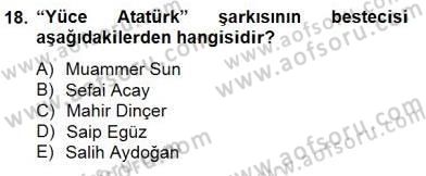 Okulöncesinde Müzik Eğitimi 2 Dersi 2014 - 2015 Yılı (Final) Dönem Sonu Sınav Soruları 18. Soru