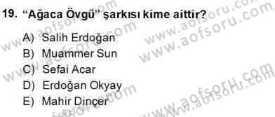 Okulöncesinde Müzik Eğitimi 2 Dersi 2014 - 2015 Yılı (Final) Dönem Sonu Sınav Soruları 19. Soru