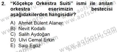 Okulöncesinde Müzik Eğitimi 2 Dersi 2014 - 2015 Yılı (Final) Dönem Sonu Sınav Soruları 2. Soru