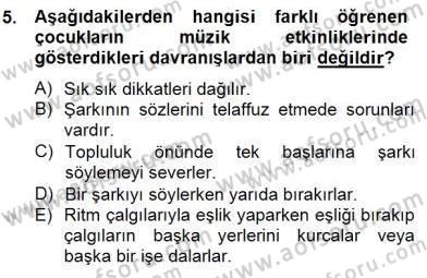 Okulöncesinde Müzik Eğitimi 2 Dersi 2014 - 2015 Yılı (Final) Dönem Sonu Sınav Soruları 5. Soru