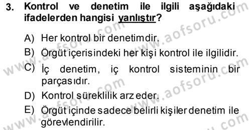 Muhasebe Denetimi Dersi 2013 - 2014 Yılı (Vize) Ara Sınav Soruları 3. Soru