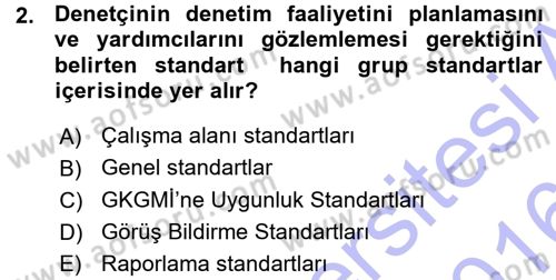 Muhasebe Denetimi Dersi 2015 - 2016 Yılı (Vize) Ara Sınav Soruları 2. Soru