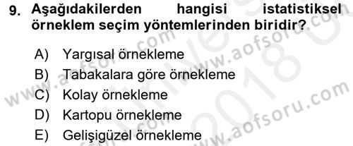 Muhasebe Denetimi Dersi 2017 - 2018 Yılı 3 Ders Sınav Soruları 9. Soru