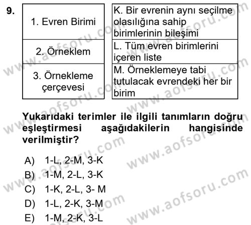 Muhasebe Denetimi Dersi 2018 - 2019 Yılı 3 Ders Sınav Soruları 9. Soru