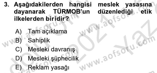 Muhasebe Denetimi Dersi 2021 - 2022 Yılı Yaz Okulu Sınav Soruları 3. Soru