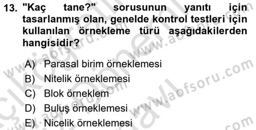 Muhasebe Denetimi Dersi 2022 - 2023 Yılı (Final) Dönem Sonu Sınav Soruları 13. Soru