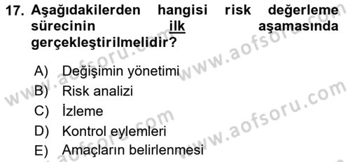 Muhasebe Denetimi Dersi 2022 - 2023 Yılı (Final) Dönem Sonu Sınav Soruları 17. Soru