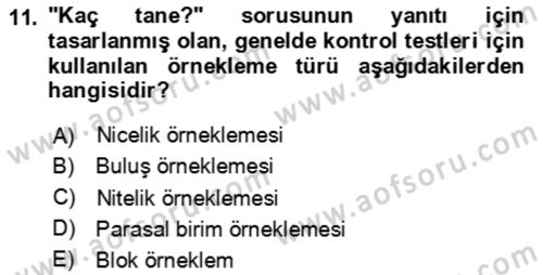 Muhasebe Denetimi Dersi 2023 - 2024 Yılı Yaz Okulu Sınav Soruları 11. Soru