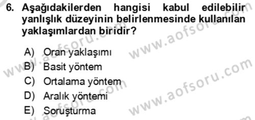 Muhasebe Denetimi Dersi 2023 - 2024 Yılı Yaz Okulu Sınav Soruları 6. Soru
