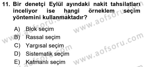 Muhasebe Denetimi Dersi 2024 - 2025 Yılı (Final) Dönem Sonu Sınav Soruları 11. Soru