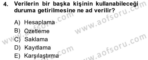 Muhasebe Yazılımları Dersi 2013 - 2014 Yılı (Vize) Ara Sınavı 4. Soru