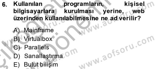 Muhasebe Yazılımları Dersi 2013 - 2014 Yılı (Vize) Ara Sınavı 6. Soru