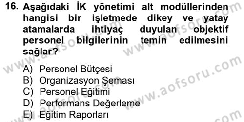 Muhasebe Yazılımları Dersi 2013 - 2014 Yılı Tek Ders Sınavı 16. Soru