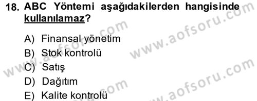 Muhasebe Yazılımları Dersi 2014 - 2015 Yılı (Vize) Ara Sınavı 18. Soru