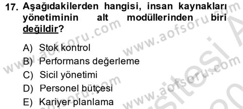 Muhasebe Yazılımları Dersi 2014 - 2015 Yılı Tek Ders Sınavı 17. Soru