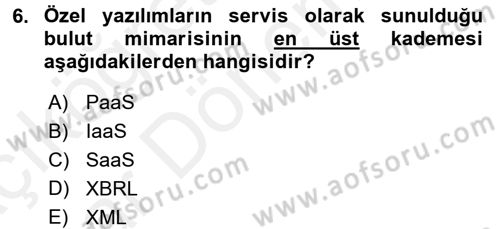 Muhasebe Yazılımları Dersi 2015 - 2016 Yılı (Vize) Ara Sınavı 6. Soru