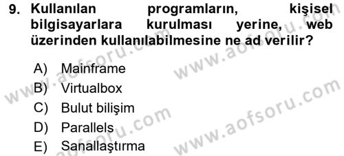 Muhasebe Yazılımları Dersi 2015 - 2016 Yılı (Vize) Ara Sınavı 9. Soru