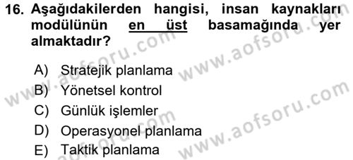 Muhasebe Yazılımları Dersi 2015 - 2016 Yılı (Final) Dönem Sonu Sınavı 16. Soru