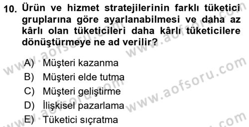 Muhasebe Yazılımları Dersi 2017 - 2018 Yılı 3 Ders Sınavı 10. Soru