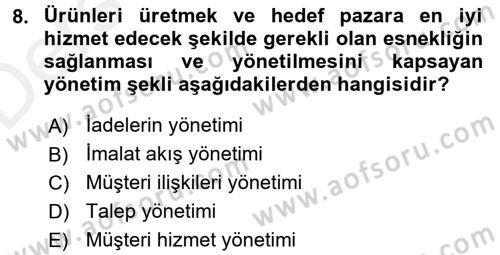 Muhasebe Yazılımları Dersi 2017 - 2018 Yılı 3 Ders Sınavı 8. Soru