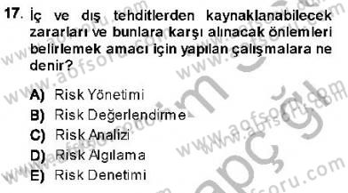 Güvenlik Sistemleri Dersi 2013 - 2014 Yılı (Vize) Ara Sınav Soruları 17. Soru