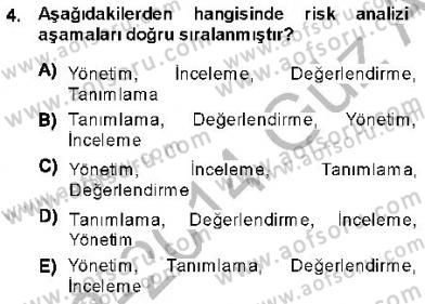 Güvenlik Sistemleri Dersi 2013 - 2014 Yılı (Vize) Ara Sınav Soruları 4. Soru