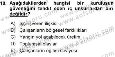 Güvenlik Sistemleri Dersi 2015 - 2016 Yılı (Vize) Ara Sınav Soruları 10. Soru