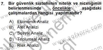 Güvenlik Sistemleri Dersi 2015 - 2016 Yılı (Vize) Ara Sınav Soruları 7. Soru