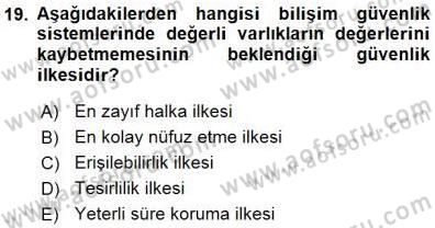 Güvenlik Sistemleri Dersi 2015 - 2016 Yılı (Final) Dönem Sonu Sınav Soruları 19. Soru