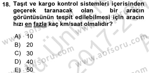 Güvenlik Sistemleri Dersi 2017 - 2018 Yılı (Vize) Ara Sınav Soruları 18. Soru