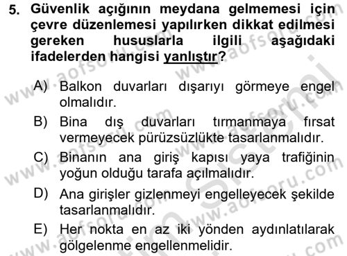 Güvenlik Sistemleri Dersi 2017 - 2018 Yılı (Vize) Ara Sınav Soruları 5. Soru