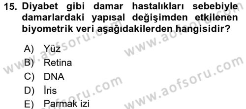 Güvenlik Sistemleri Dersi 2017 - 2018 Yılı (Final) Dönem Sonu Sınav Soruları 15. Soru