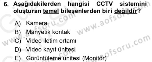 Güvenlik Sistemleri Dersi 2017 - 2018 Yılı (Final) Dönem Sonu Sınav Soruları 6. Soru