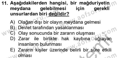 Özel Güvenlik Hizmetlerinde Güvenlik Önlemleri Dersi 2012 - 2013 Yılı (Final) Dönem Sonu Sınav Soruları 11. Soru