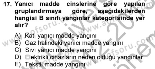 Özel Güvenlik Hizmetlerinde Güvenlik Önlemleri Dersi 2012 - 2013 Yılı (Final) Dönem Sonu Sınav Soruları 17. Soru