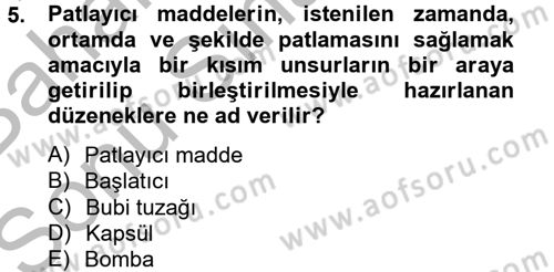 Özel Güvenlik Hizmetlerinde Güvenlik Önlemleri Dersi 2012 - 2013 Yılı (Final) Dönem Sonu Sınav Soruları 5. Soru
