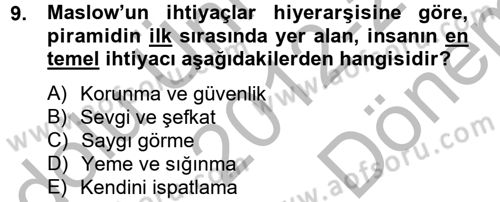 Özel Güvenlik Hizmetlerinde Güvenlik Önlemleri Dersi 2012 - 2013 Yılı (Final) Dönem Sonu Sınav Soruları 9. Soru