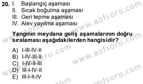 Özel Güvenlik Hizmetlerinde Güvenlik Önlemleri Dersi 2014 - 2015 Yılı (Final) Dönem Sonu Sınav Soruları 20. Soru
