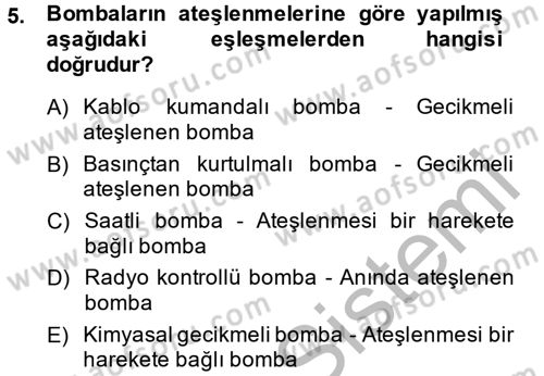 Özel Güvenlik Hizmetlerinde Güvenlik Önlemleri Dersi 2014 - 2015 Yılı (Final) Dönem Sonu Sınav Soruları 5. Soru