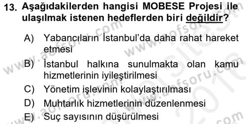 Özel Güvenlik Hizmetlerinde Güvenlik Önlemleri Dersi 2015 - 2016 Yılı (Vize) Ara Sınav Soruları 13. Soru