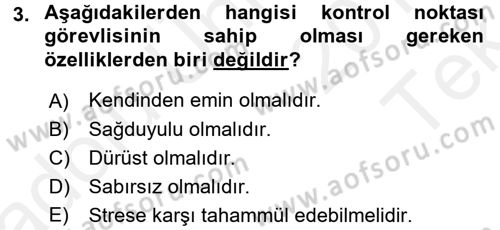 Özel Güvenlik Hizmetlerinde Güvenlik Önlemleri Dersi 2015 - 2016 Yılı Tek Ders Sınav Soruları 3. Soru