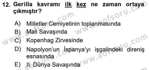 Özel Güvenlik Hizmetlerinde Güvenlik Önlemleri Dersi 2016 - 2017 Yılı (Vize) Ara Sınav Soruları 12. Soru