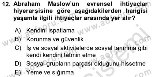 Özel Güvenlik Hizmetlerinde Güvenlik Önlemleri Dersi 2016 - 2017 Yılı (Final) Dönem Sonu Sınav Soruları 12. Soru