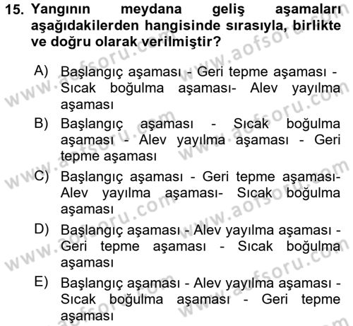 Özel Güvenlik Hizmetlerinde Güvenlik Önlemleri Dersi 2016 - 2017 Yılı (Final) Dönem Sonu Sınav Soruları 15. Soru
