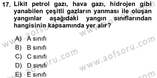 Özel Güvenlik Hizmetlerinde Güvenlik Önlemleri Dersi 2017 - 2018 Yılı (Final) Dönem Sonu Sınav Soruları 17. Soru